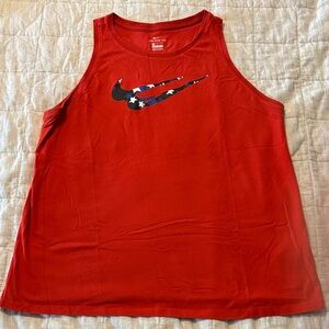 Nike Red Tank Top with Starry Swoosh